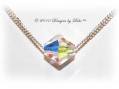 Designs by Debi Handmade Jewelry Dainty Sterling Silver and Floating Crystal AB Bicone Necklace with a Hook Clasp