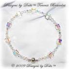 Designs by Debi Tennis Bracelet of Swarovski Crystal AB aurora borealis cube and bicone crystals with a magnet clasp.