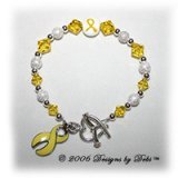 Designs by Debi Handmade Jewelry Support Out Troops Awareness Bracelet, yellow awareness bracelet, troops awareness bracelet.