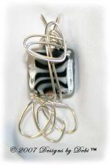 Zebra Square Handmade Wire-Wrapped Pendant in Silver