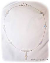 Designs by Debi Handmade Jewelry Signature Collection Necklace in Crystal AB aurora borealis and silver