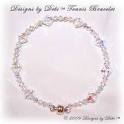 Handmade Jewelry Swarovski Crystal AB Bicones Bangle Style Tennis Bracelet with Silver Magnetic Clasp