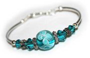 handmade jewelry aqua fitted bangle in silver