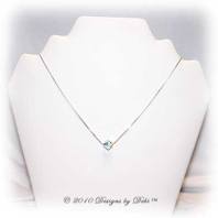 Designs by Debi Handmade Jewelry Dainty Sterling Silver and Floating Crystal AB Bicone Necklace with a Hook Clasp