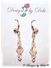 Designs by Debi Handmade Jewelry Signature Collection Earrings Crystal AB2x and Crystal Earrings with sterling silver plated leverbacks