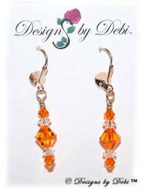 Designs by Debi Handmade Jewelry Signature Collection Earrings Sun and Crystal Earrings with sterling silver plated leverbacks