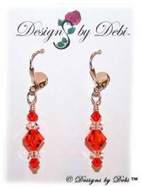 Designs by Debi Handmade Jewelry Signature Collection Earrings Hyacinth and Crystal Earrings with sterling silver plated leverbacks