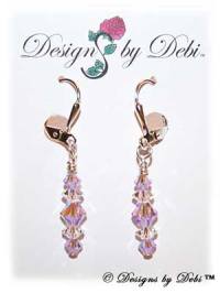 Designs by Debi Handmade Jewelry Signature Collection Earrings Violet AB2x and Crystal Earrings with sterling silver plated leverbacks