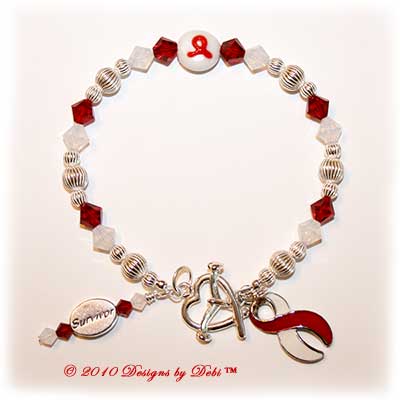 Designs by Debi Handmade Jewelry Awareness Survivor Bracelet for aplastic anemia awareness, dvt awareness