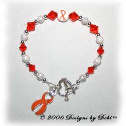 Designs by Debi Handmade Jewelry Awareness Bracelet for hunger awareness, juveniile diabetes awareness, lupus awareness, leukemia awareness, melanoma awareness, ms awareness, multiple sclerosis awareness