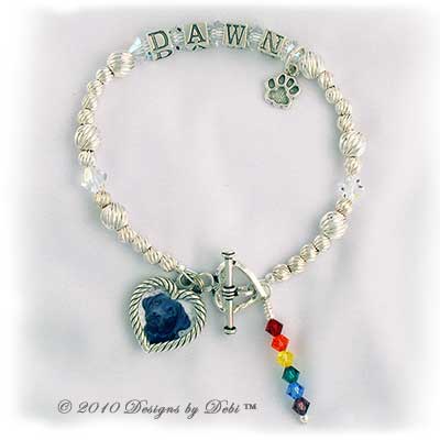 Designs by Debi Handmade Jewelry Rainbow Bridge Pet Memorial Bracelet™ Style #2 Sample Dawn