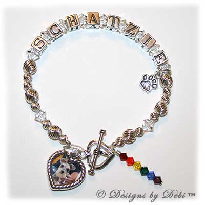 Designs by Debi Handmade Jewelry Rainbow Bridge Pet Memorial Bracelet™ Schatzie