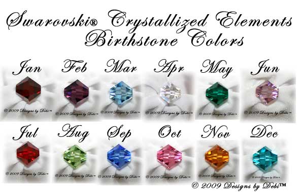 Designs by Debi Birthstone Chart