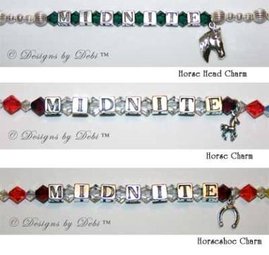 Charm choices for the new Rainbow Bridge Pet Memorial Bracelets™ for Horses