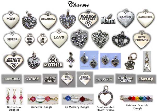 Designs by Debi Personalized Keepsake Bracelets Charm Choices