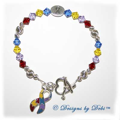 Designs by Debi Handmade Jewelry Awareness Bracelet for autism awareness and asperger's syndrome awareness and aspergers syndrome awareness