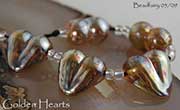 gold heart beads