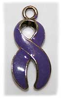 Designs by Debi Handmade Jewelry Purple Awareness Ribbon Charm
