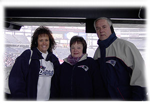 Debi, Mom and Dad at the New England Patriots Super Bowl Sendoff