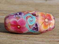 Nostalgia Lapwork Glass Focal Bead handmade by Kaye Husko of Koregon Beads