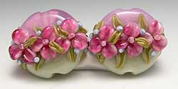 English Chintz Floral Lentil Beads made by Lynne Bauter of Brilynn Beads