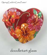 Spring Couldn't Come Faster Lampwork Glass Focal Bead by Susan Elliot of Doodletart Glass