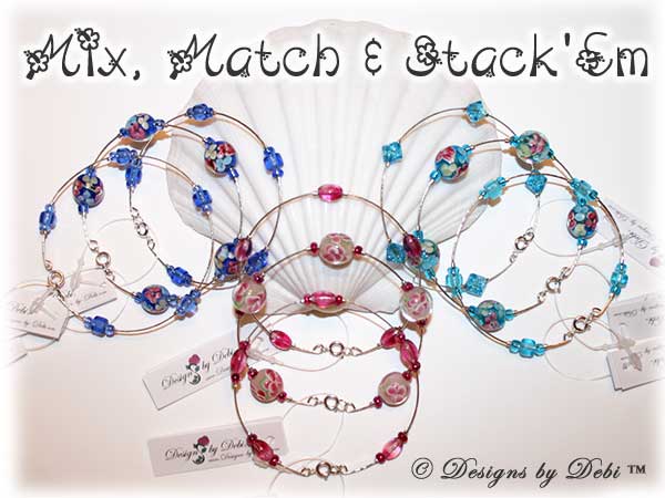 Designs by Debi Handmade Jewelry Beaded Bangle Bracelets Stackable